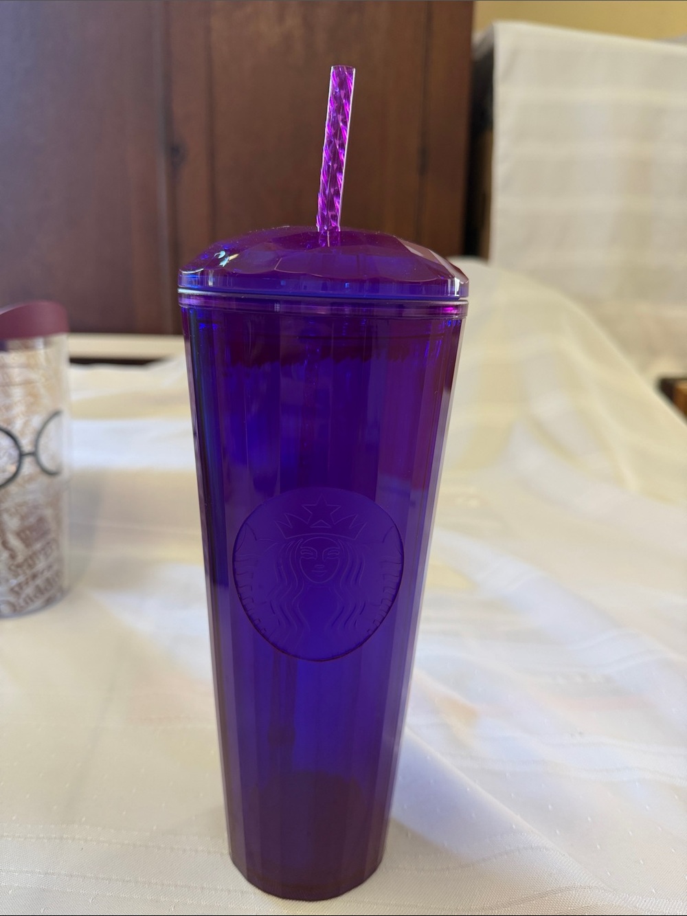 Starbucks Purple Faceted Reusable Tumbler with Straw